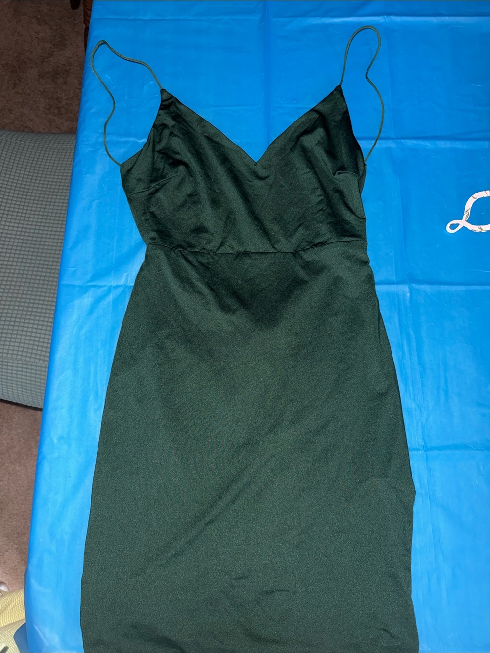 Classic Spaghetti Strap Dress in Dark Green